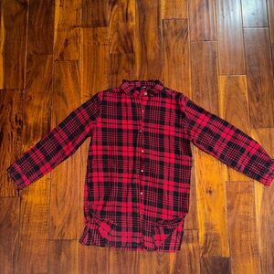 Gitano Red and Black Plaid flannel 100% cotton Button-Up Shirt